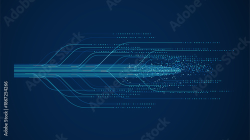 Big data visualization. Social network, financial analysis of complex databases. Data mining. Vector technology background. Information analytics concept.