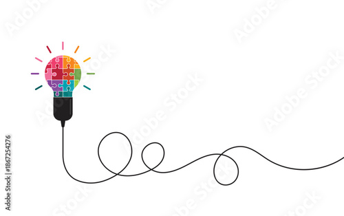 Bulb light on white background. Concept of big ideas inspiration innovation