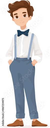 Create a kinds of deferent modern smart boy dress vector art with white background. 