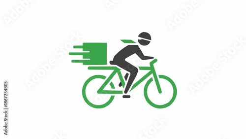 Delivery man on a bicycle.