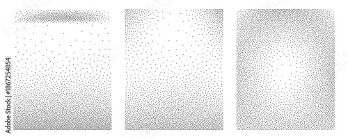 Noise grain gradient background, dot pattern spray effect set