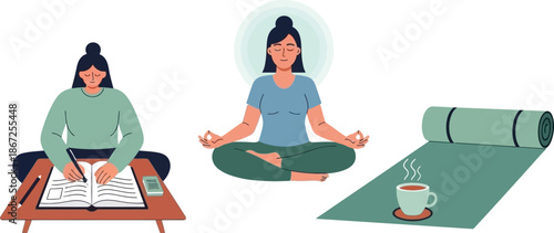 A peaceful scene of meditation work and relaxation with a calming atmosphere