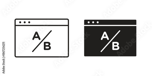 A B test icons Vector Symbol Design Illustration - for app or web. color editable