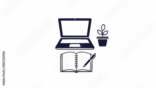 Laptop Computer Office Workstation Setup.