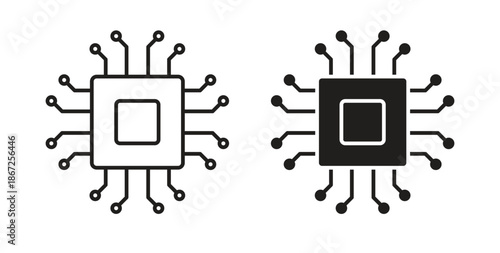 AI chip icons Vector Symbol Design Illustration - for app or web. color editable