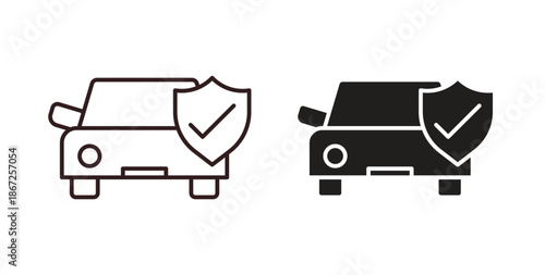 Auto insurance icons Vector Symbol Design Illustration - for app or web. color editable