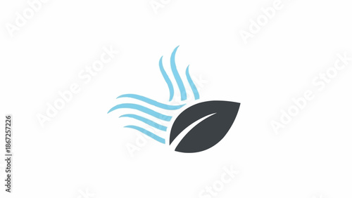 Black leaf with blue steam rising.