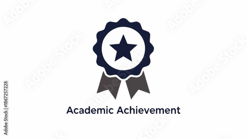 Academic achievement award badge icon.
