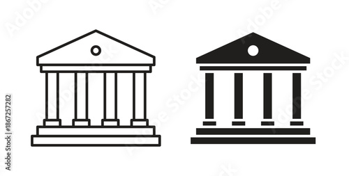 Bank icons Vector Symbol Design Illustration - for app or web. color editable