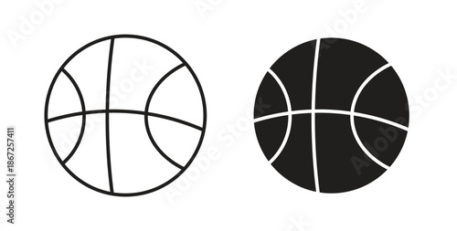 Basketball icons Vector Symbol Design Illustration - for app or web. color editable