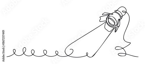 A minimalist single line drawing of a powerful stage spotlight casting a bright beam of light, perfect for theatrical productions, event planning graphics, or modern presentation backgrounds