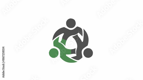 People teamwork unity cooperation symbol.