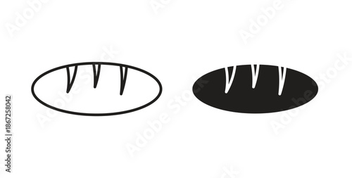 Bread loaf icons Vector Symbol Design Illustration - for app or web. color editable