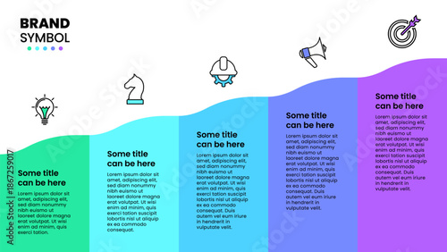 Infographic template. Growing chart with 5 steps