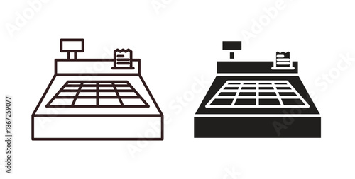 Cash register icons Vector Symbol Design Illustration - for app or web. color editable