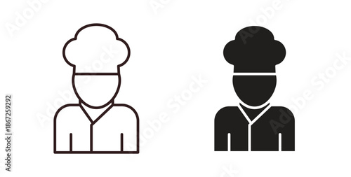 Chef icons Vector Symbol Design Illustration - for app or web. color editable
