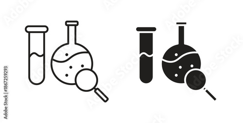Chemistry icons Vector Symbol Design Illustration - for app or web. color editable