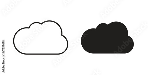 Cloud icons Vector Symbol Design Illustration - for app or web. color editable