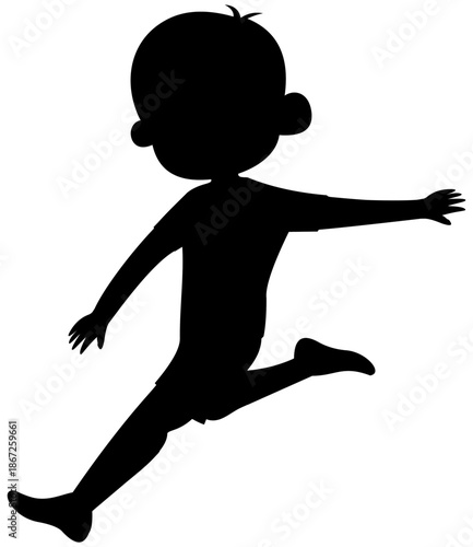 Soccer Kick Silhouette Without Ball. Editable Color Vector