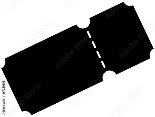 Ticket Silhouette Illustration. Editable Color Vector.