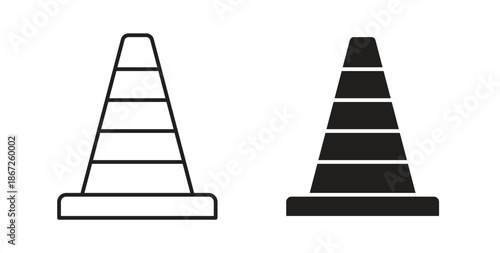 Construction cone icons Vector Symbol Design Illustration - for app or web. color editable