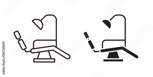 Dentist chair icons Vector Symbol Design Illustration - for app or web. color editable