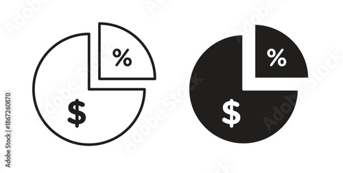 Dividend icons Vector Symbol Design Illustration - for app or web. color editable