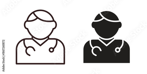 Doctor icons Vector Symbol Design Illustration - for app or web. color editable