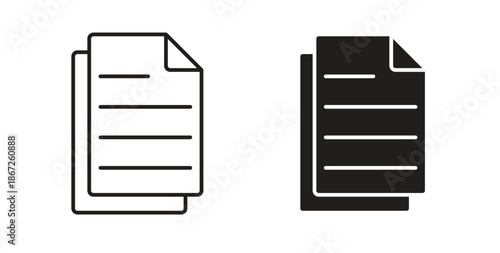 Document icons Vector Symbol Design Illustration - for app or web. color editable