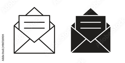 Envelope open icons Vector Symbol Design Illustration - for app or web. color editable