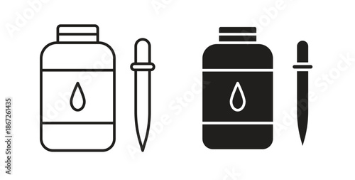 Essential oils icons Vector Symbol Design Illustration - for app or web. color editable