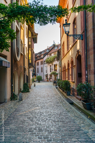 Obraz na płótnie Konviktstraße in Freiburg im Breisgau, eine der ältesten und malerischsten Gasse