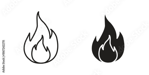 Fire icons Vector Symbol Design Illustration - for app or web. color editable
