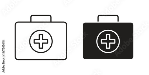 First aid kit icons Vector Symbol Design Illustration - for app or web. color editable