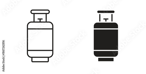 Gas cylinders icons Vector Symbol Design Illustration - for app or web. color editable