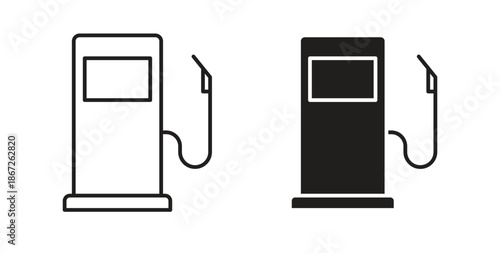 Gas station icons Vector Symbol Design Illustration - for app or web. color editable