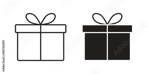 Gift box icons Vector Symbol Design Illustration - for app or web. color editable