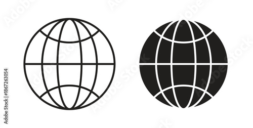 Globe icons Vector Symbol Design Illustration - for app or web. color editable