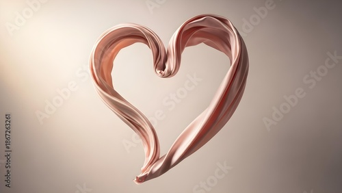 Elegant rose gold heart symbol