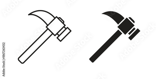 Hammer icons Vector Symbol Design Illustration - for app or web. color editable