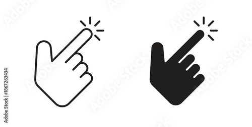 Hand click icons Vector Symbol Design Illustration - for app or web. color editable