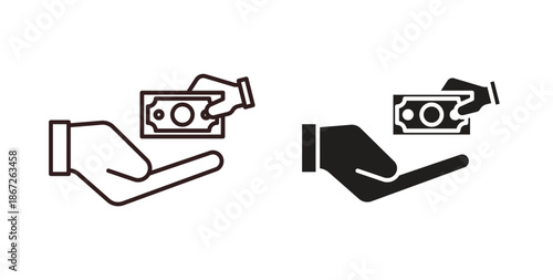 Hand money exchange icons Vector Symbol Design Illustration - for app or web. color editable