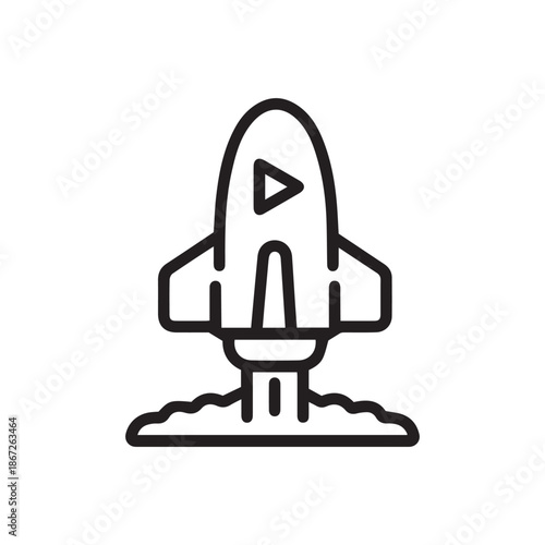 video project launch icon sign vector
