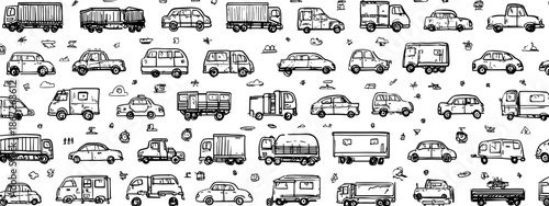 lustration of an abstract pattern transport and cars 