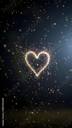 Sparkling heart in the night sky