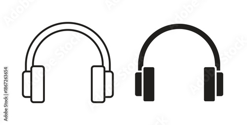 Headphones icons Vector Symbol Design Illustration - for app or web. color editable