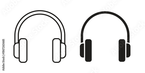 Headphone icons Vector Symbol Design Illustration - for app or web. color editable