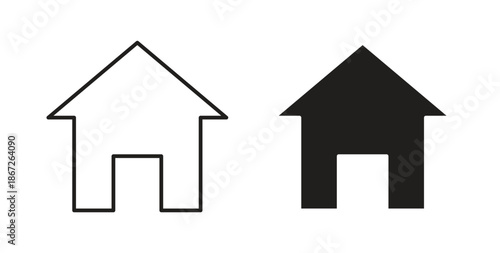 Home icons Vector Symbol Design Illustration - for app or web. color editable