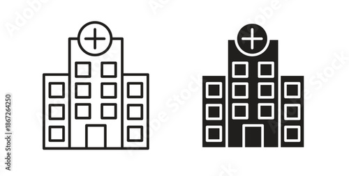 Hospital icons Vector Symbol Design Illustration - for app or web. color editable