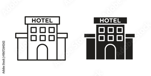 hotel icons Vector Symbol Design Illustration - for app or web. color editable